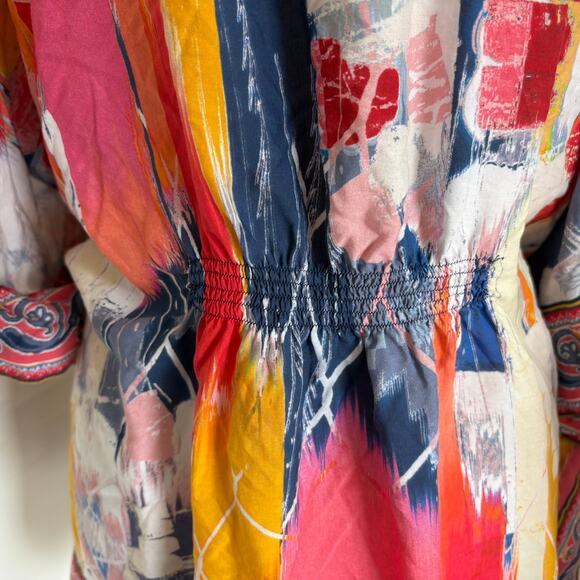 Tolani Collection Kimono Wrap Open Front Festival Boho Hippie Watercolor Asian S - Picture 6 of 13